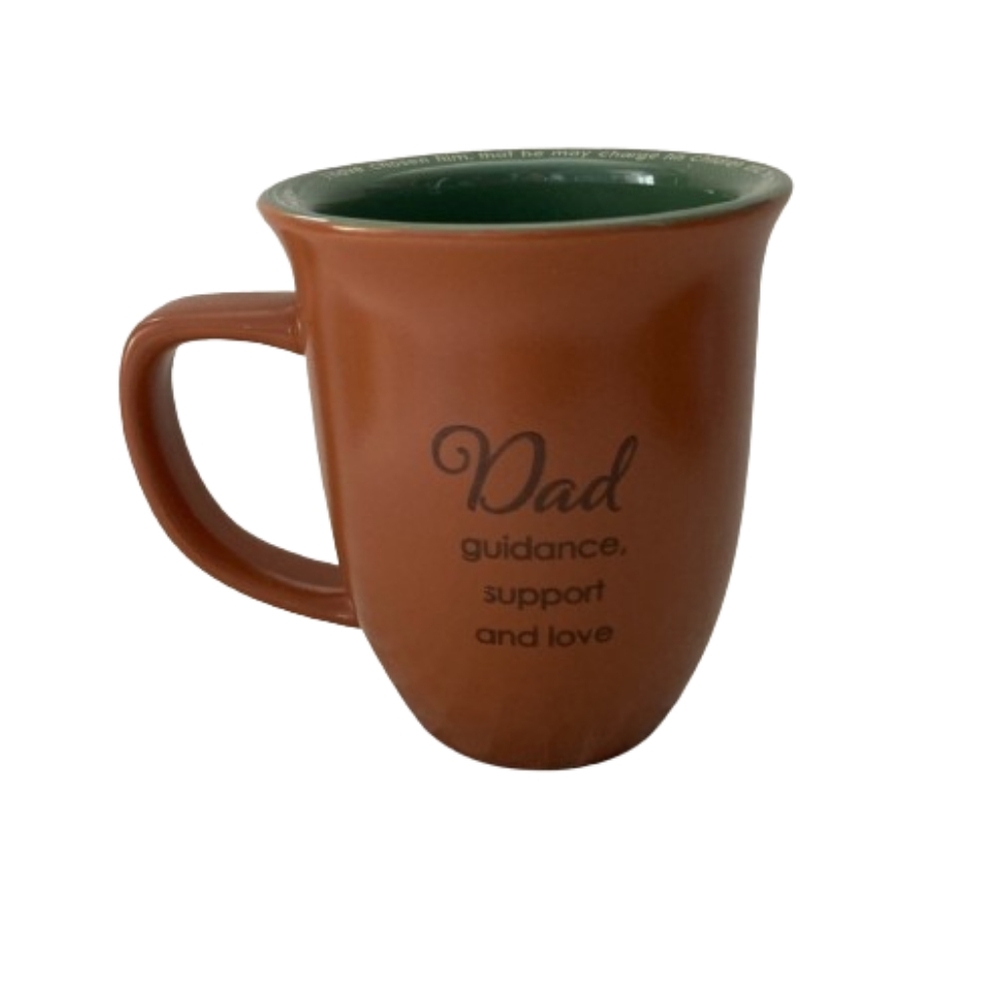 Abbey Gift Dad Mug - Reddish Brown Terracotta Coffee Cup, Guidance Support Love